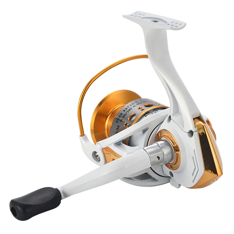 Hvit metallsnelle sjø Fiske Spinning Reel Saltvann Agn Casting Surfehjul Spinning Fiskesneller