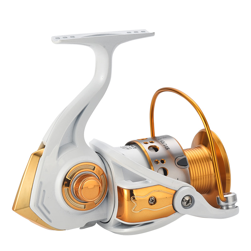 Hvit metallsnelle sjø Fiske Spinning Reel Saltvann Agn Casting Surfehjul Spinning Fiskesneller