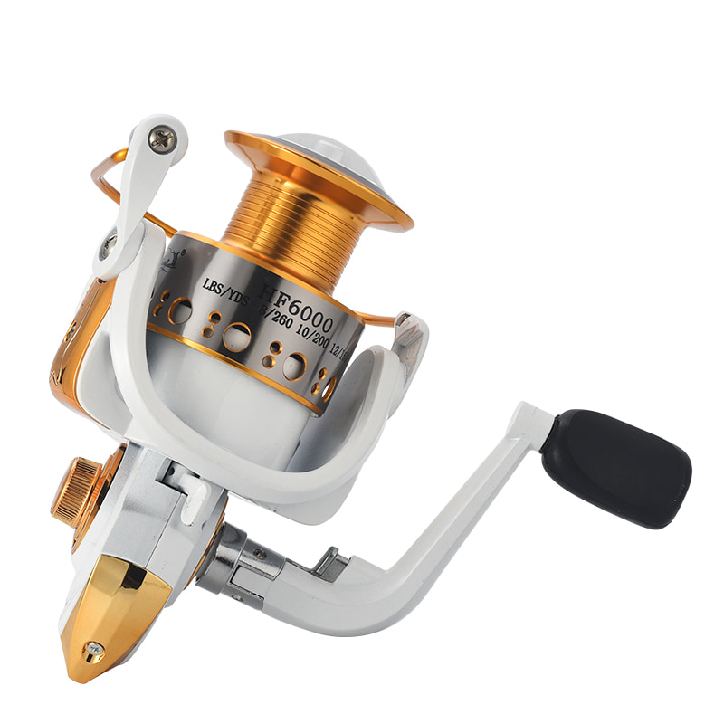 Hvit metallsnelle sjø Fiske Spinning Reel Saltvann Agn Casting Surfehjul Spinning Fiskesneller